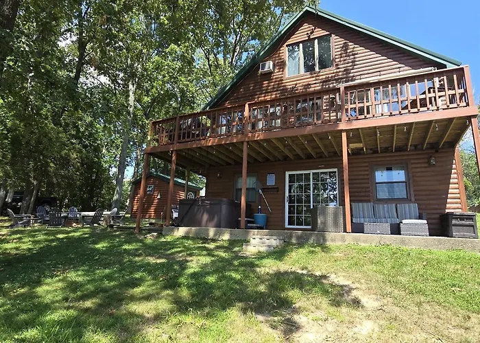 5Br Log Home W Hot Tub & Dock On Lake Of Egypt