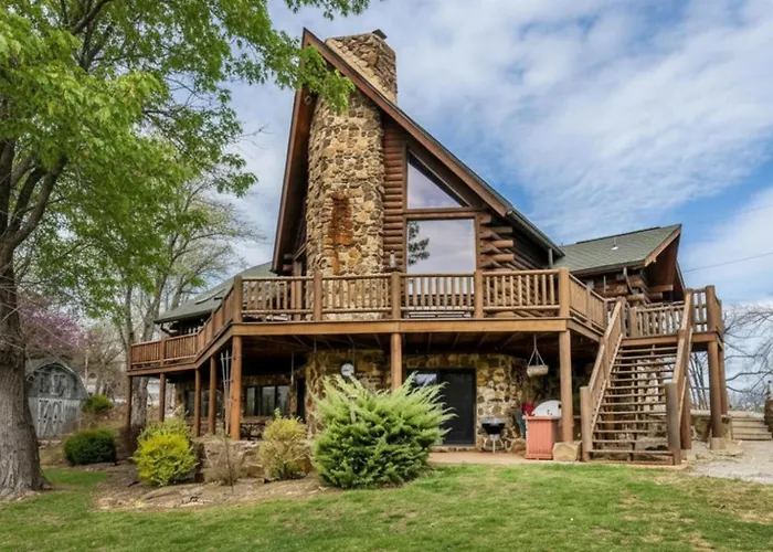 Luxury Log Cabin W Beach & Dock Sleeps 12