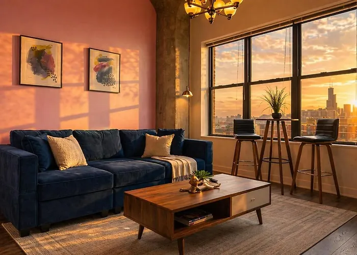 Modern 2Br Loft With Amazing City Skyline View And Optional Parking For 8 Guests Near Mccormick Place And Soldier Field